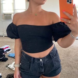 Diverse black bubble sleeve tube top